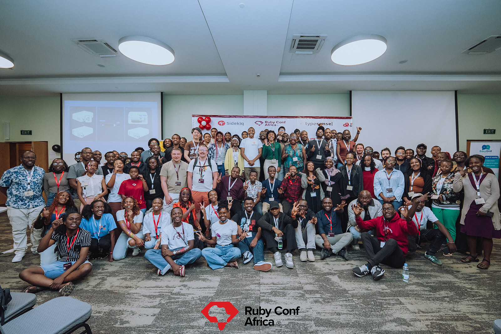 RubyConf Africa 2026 attendees gathered for a group photo
